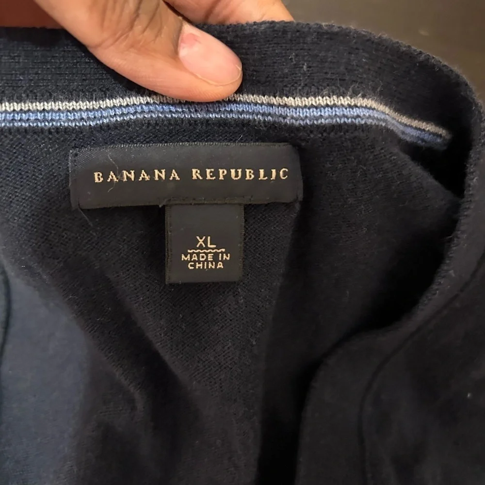 Banana Republic Men’s Cardigan Sweater Full Zip Size XL Navy